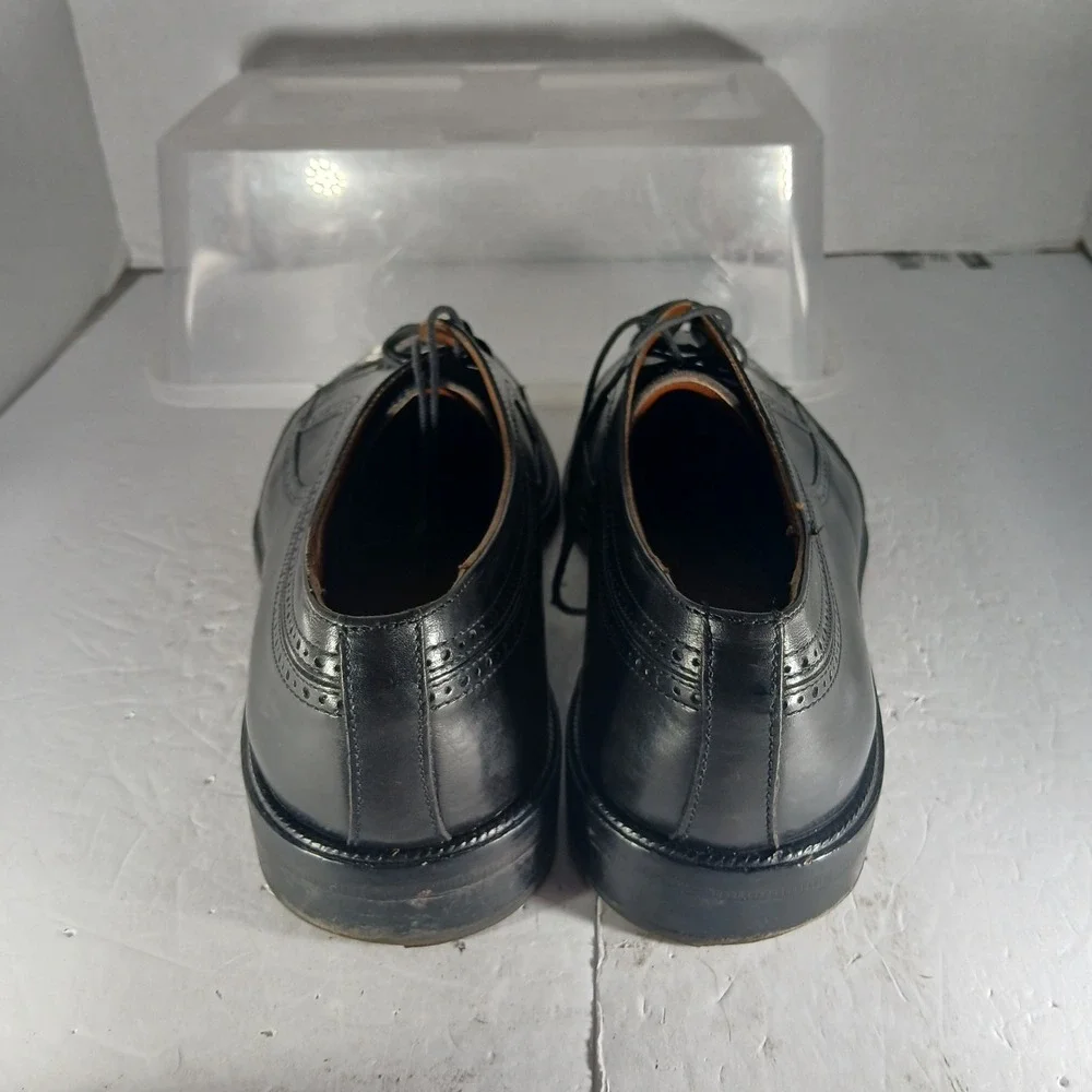 Cable & Co Wingtip Oxford 12 Black Leather Italian Brogue Dress Shoes 1317 4713